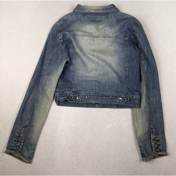 AZZURE - WOMEN'S DISTRESSED DENIM JACKET - SIZE M - Picture 8 of 8